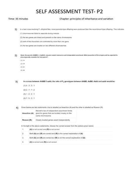 self assessment test 1