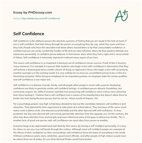 Self Confidence Essay