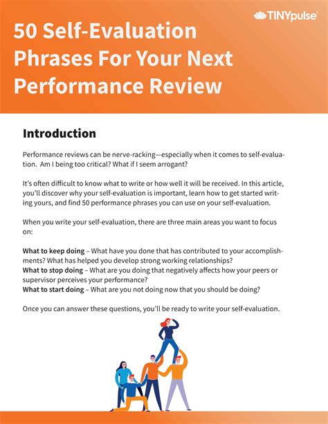 self evaluation quality work phrases