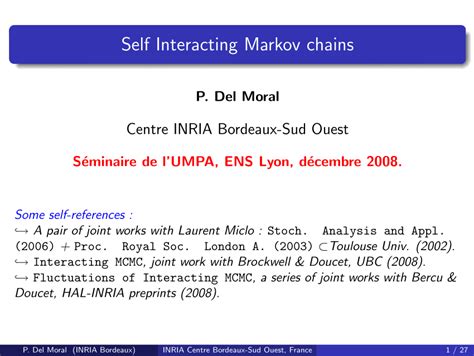 Self Interacting Markov Chains