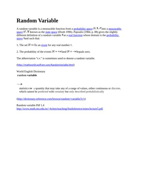 Self Interacting Random Variable