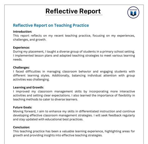 self reflective report examples