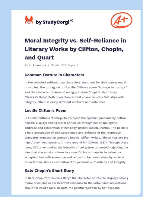 Self Reliance With Integrity
