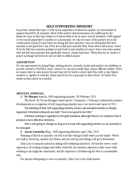 self supporting ministry a practical guide englis