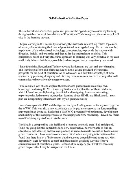 Download Self Evaluation Paper Example 