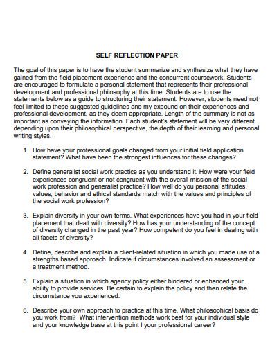 Full Download Self Reflection Paper 