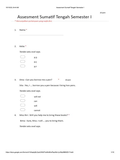 semester assesment 1