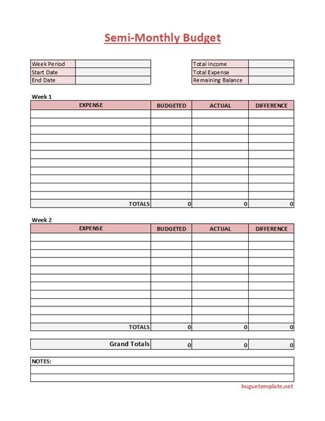 semi monthly budget spreadsheet —