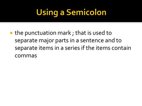 semicolon in a series