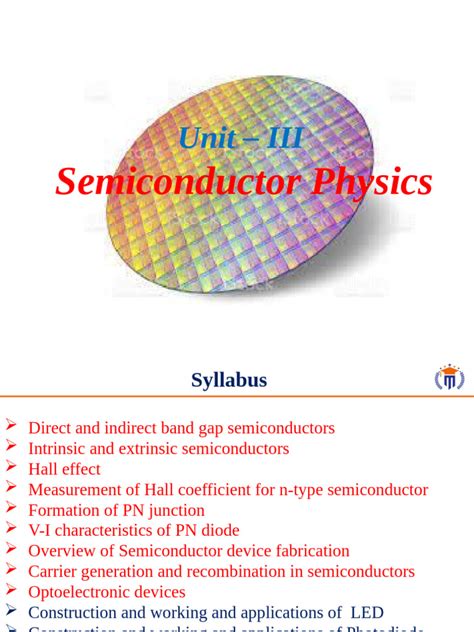Semiconductor Physics And Applications
