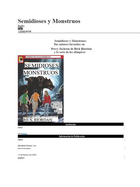 Semidioses Y Monstruos