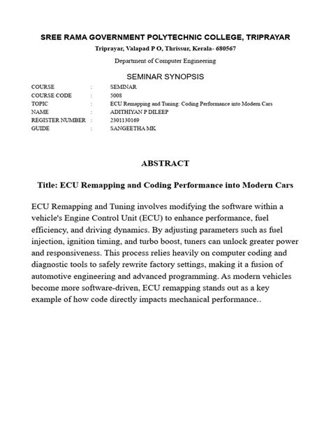 Seminar Notes Ecu Tuning
