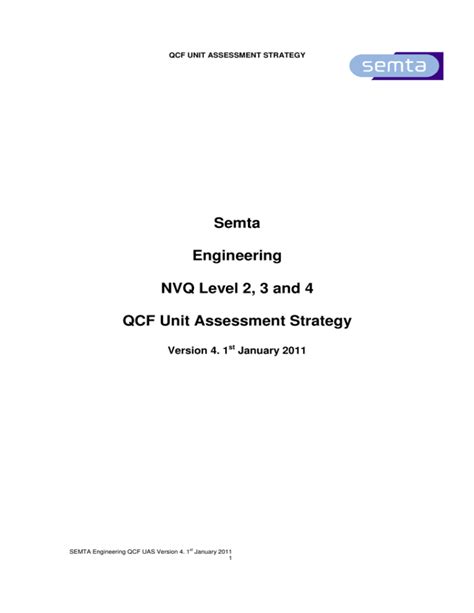 Semta Engineering Nvq Level 2 3 And 4 Qcf Unit Assessment