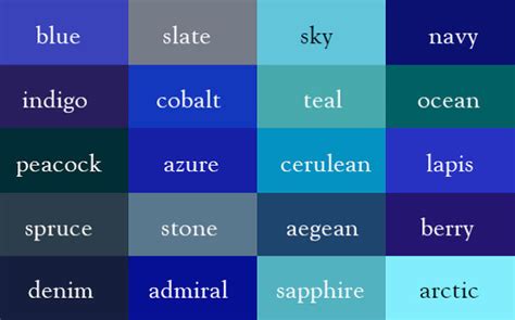 Semua Jenis Colour Biru Olivia Lambert Nama Warna Biru - Nama Warna Biru