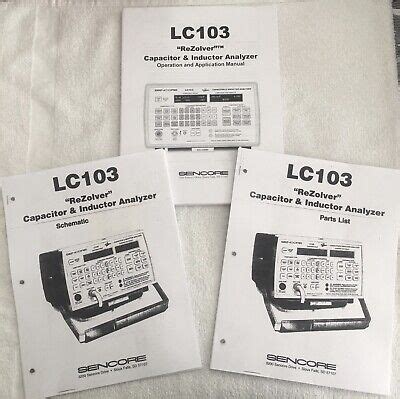 Read Online Sencore Lc103 Operators Manual 