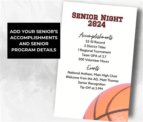 Senior Night Program Samples