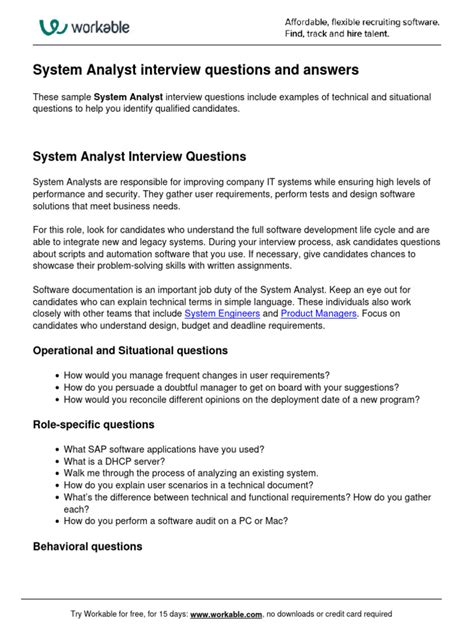Senior System Analyst Interview Questions Answers