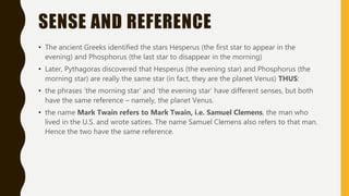 Sense Reference Hesperus