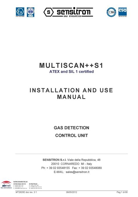 Sensitron Installation Manual