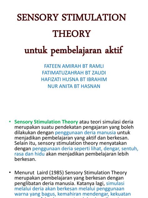 sensory stimulation theory pdf