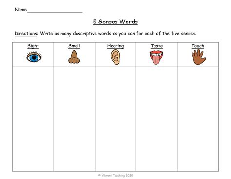 Sensory Words Classwork Worksheet Live Worksheets Sensory Words Worksheet - Sensory Words Worksheet