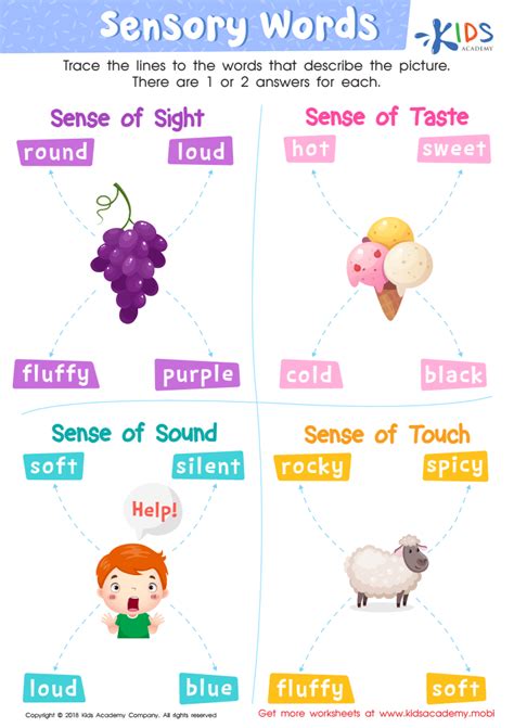 Sensory Words Worksheet Free Printout For Kids Sensory Words Worksheet First Grade - Sensory Words Worksheet First Grade