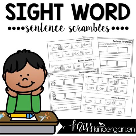 Sentence Building Practice Miss Kindergarten Sight Words Sentences Kindergarten - Sight Words Sentences Kindergarten
