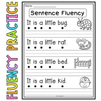 Sentence Fluency Worksheets Teaching Resources Tpt Sentence Fluency Worksheet - Sentence Fluency Worksheet