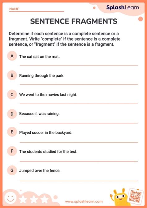 Sentence Fragments Free Grammar Games For Kids Sentence Fragment Worksheet High School - Sentence Fragment Worksheet High School