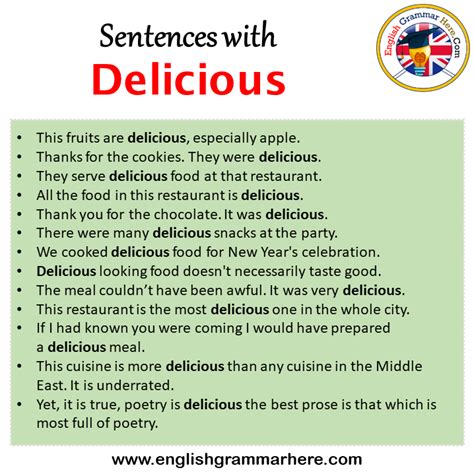 Sentence Of Delicious