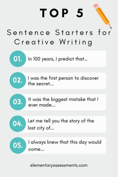 Sentence Starter For Creative Writing Starter Sentences For Writing - Starter Sentences For Writing