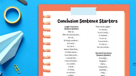 Sentence Starters For Conclusions