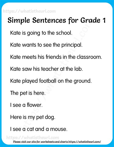 Sentences For Grade 1   Simple Sentences For Grade 1 Your Home Teacher - Sentences For Grade 1