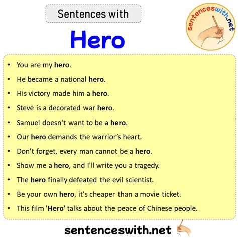 Sentences For Hero Sentences With Hero Meaning And Adjectives Of A Hero - Adjectives Of A Hero