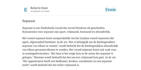 separaat betekenis
