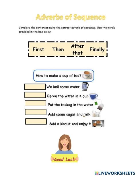 Sequence Adverbs Exercises