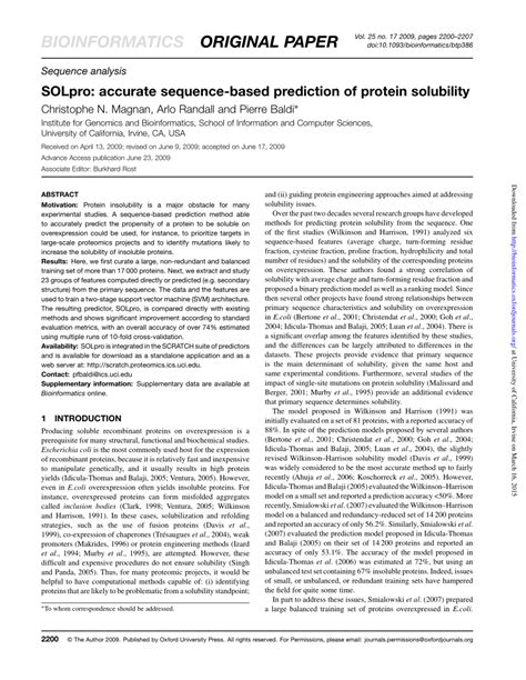 Download Sequence Based Prediction Of Protein Solubility 
