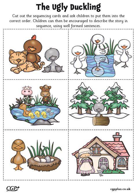 sequencing pictures for the ugly duckling