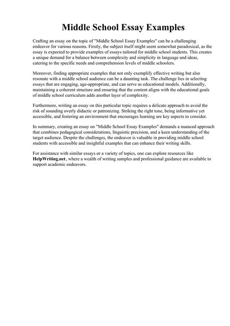 Sequential Essay Example Middle School