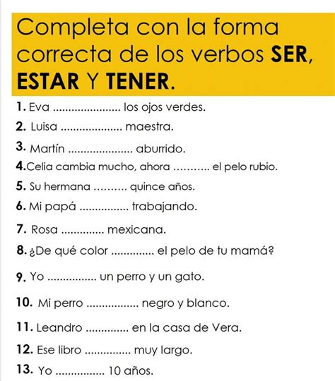 Ser Estar And Tener Practice Flashcards Quizlet The Verb Tener Worksheet Answers - The Verb Tener Worksheet Answers