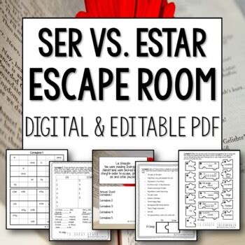 Ser Vs Estar Editable Escape Room For Spanish Ser Vs Estar Answer Key - Ser Vs Estar Answer Key