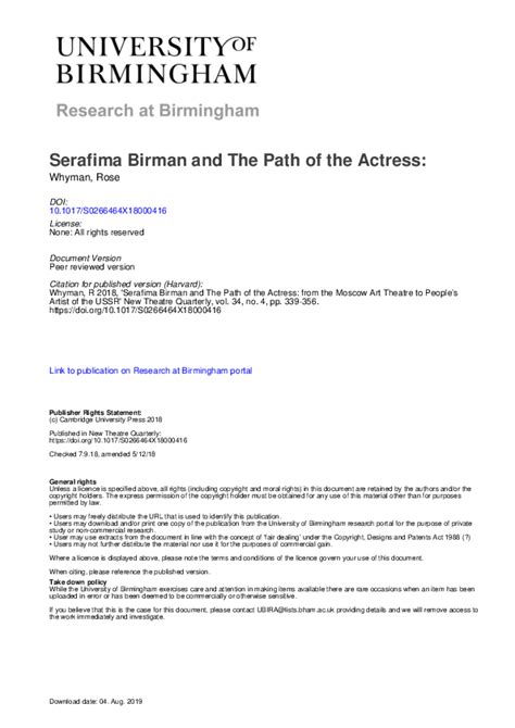 serafima birman biography sample