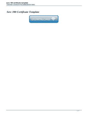 sere 100 certificate blank