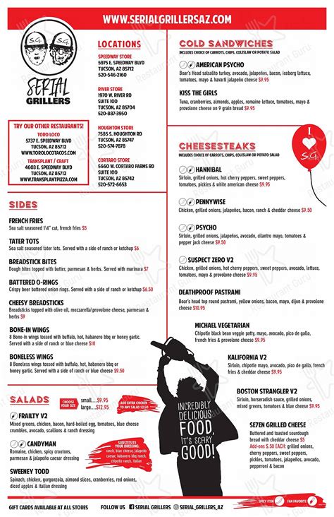 Serial Grillers Menu