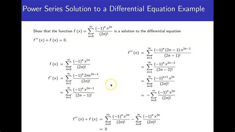 Series Solution Of Differential Equation