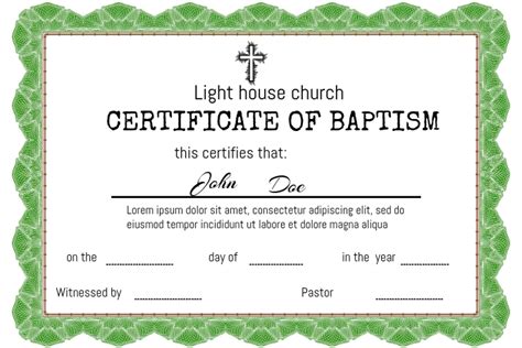 sertifikat baptis