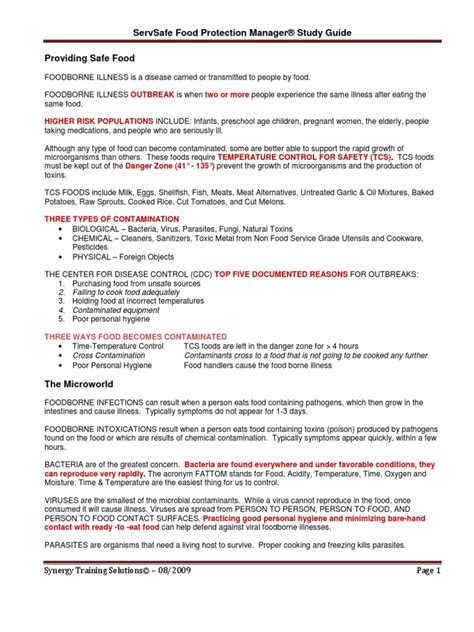 Full Download Serve Safe Study Guide 