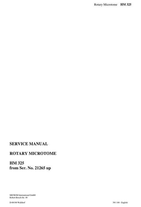 service manual hm 325 microm