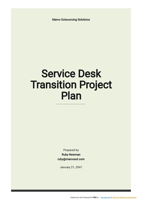 Read Online Service Desk Transition Plan Template 