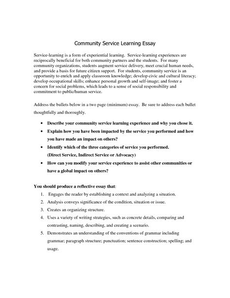 Download Service Learning Experience Paper 